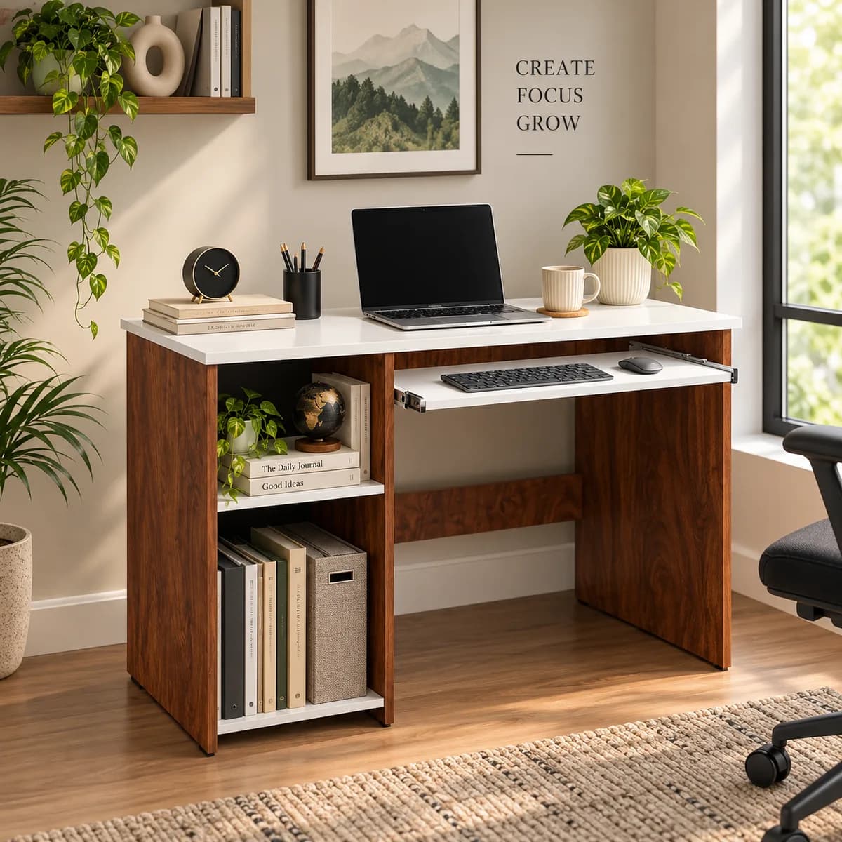 Computer Table with Keyboard Tray