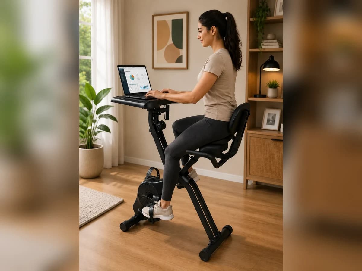 Foldable Exercise Bike with Desk