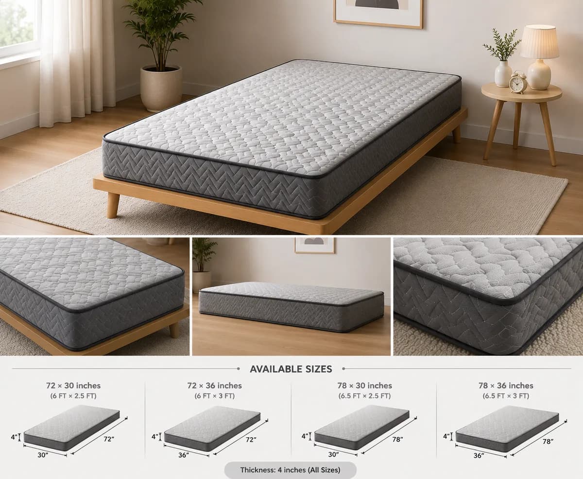 Single bed 4" Mattress