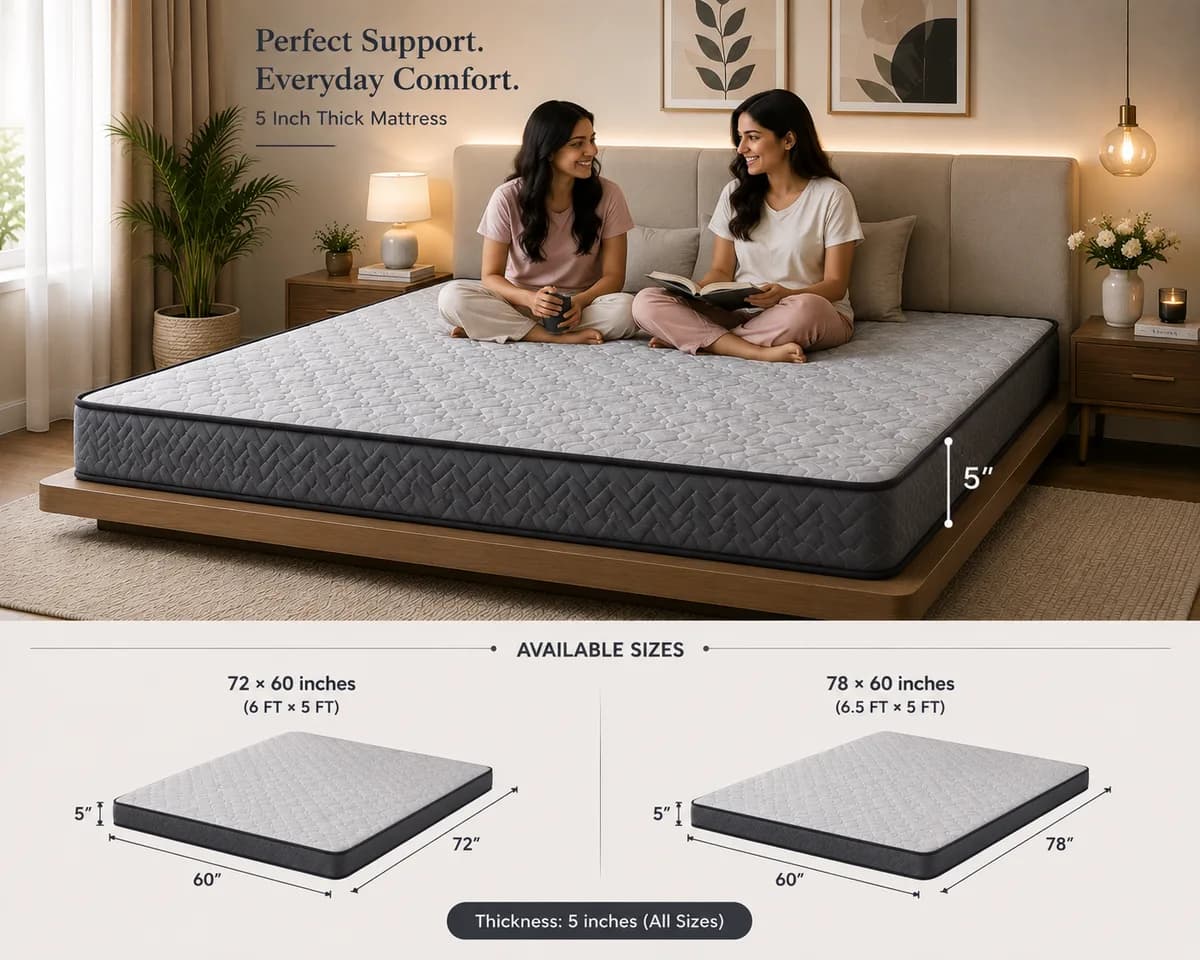Queen size 5" Orthopaedic Foam Mattress