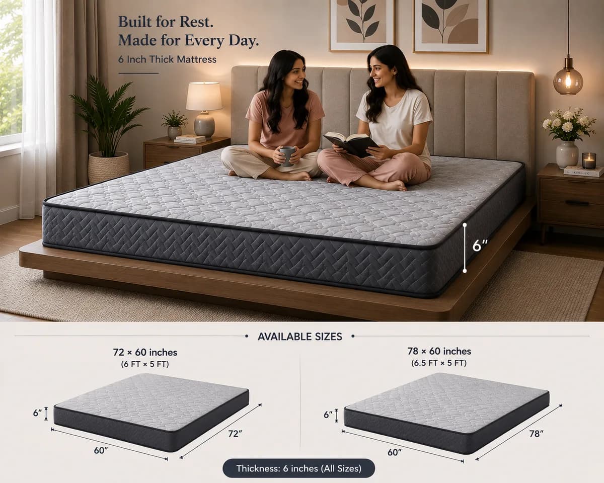 Queen size 6" Orthopaedic Foam Mattress