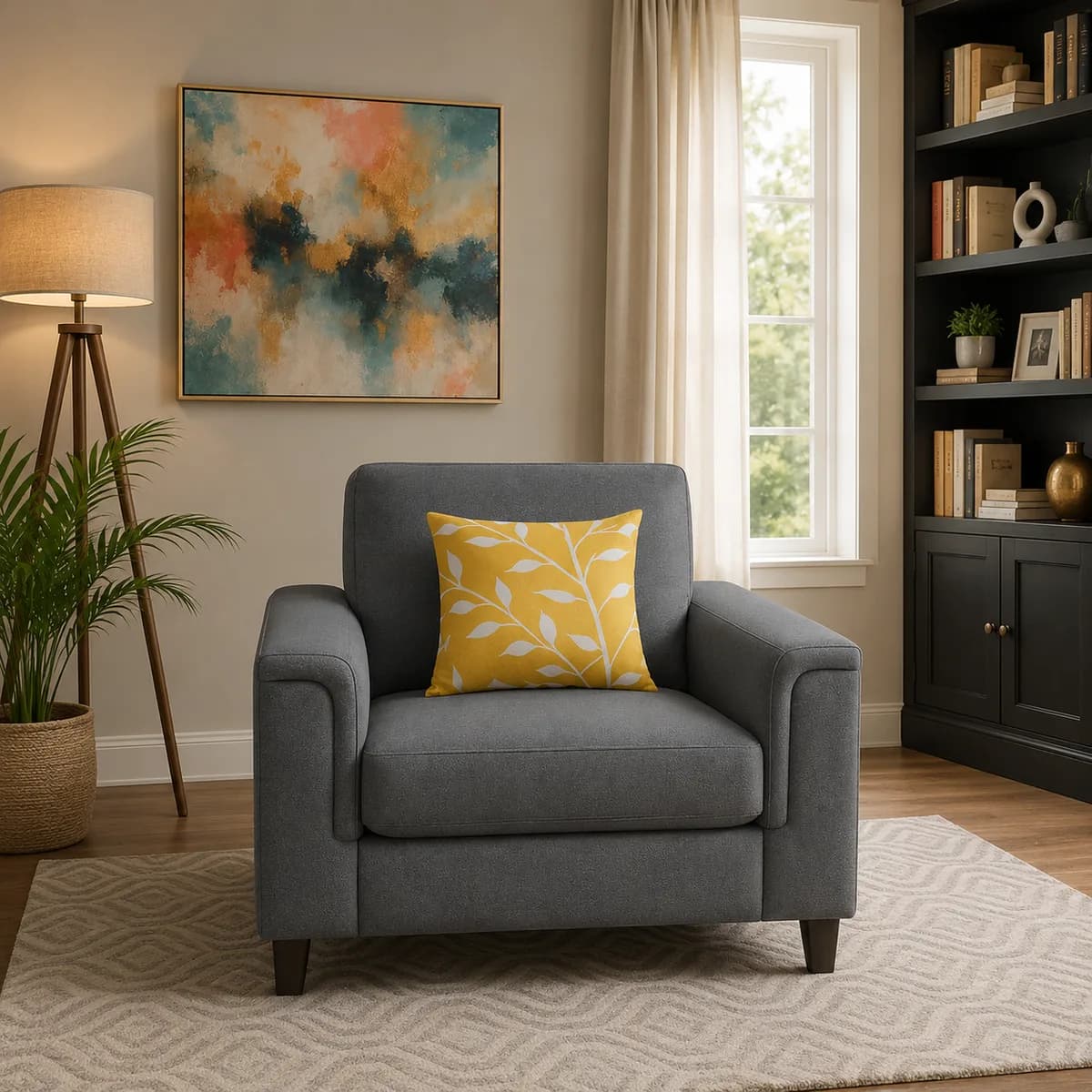 Single Seater Velvet Sofa