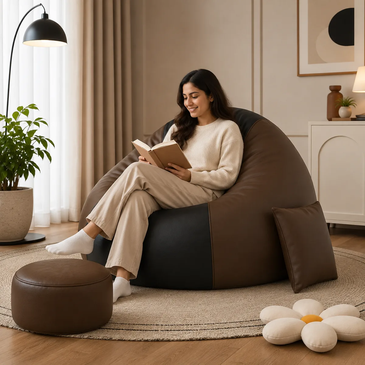 7XL Bean Bag Sofa with Footrest