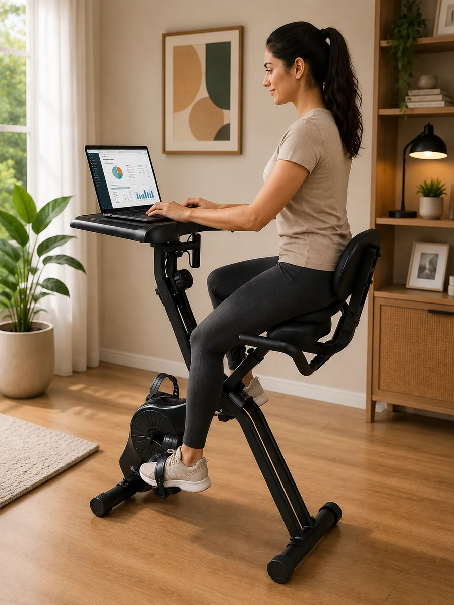 Foldable Exercise Bike with Desk