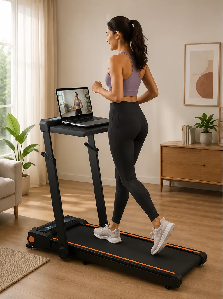 Foldable Treadmill with Desk