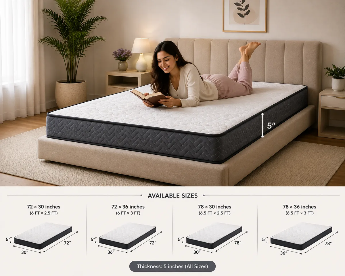 Single bed 5" Mattress