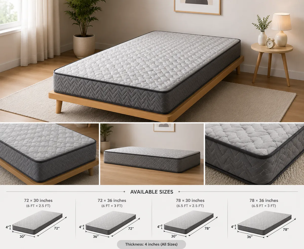 Single bed 4" Mattress