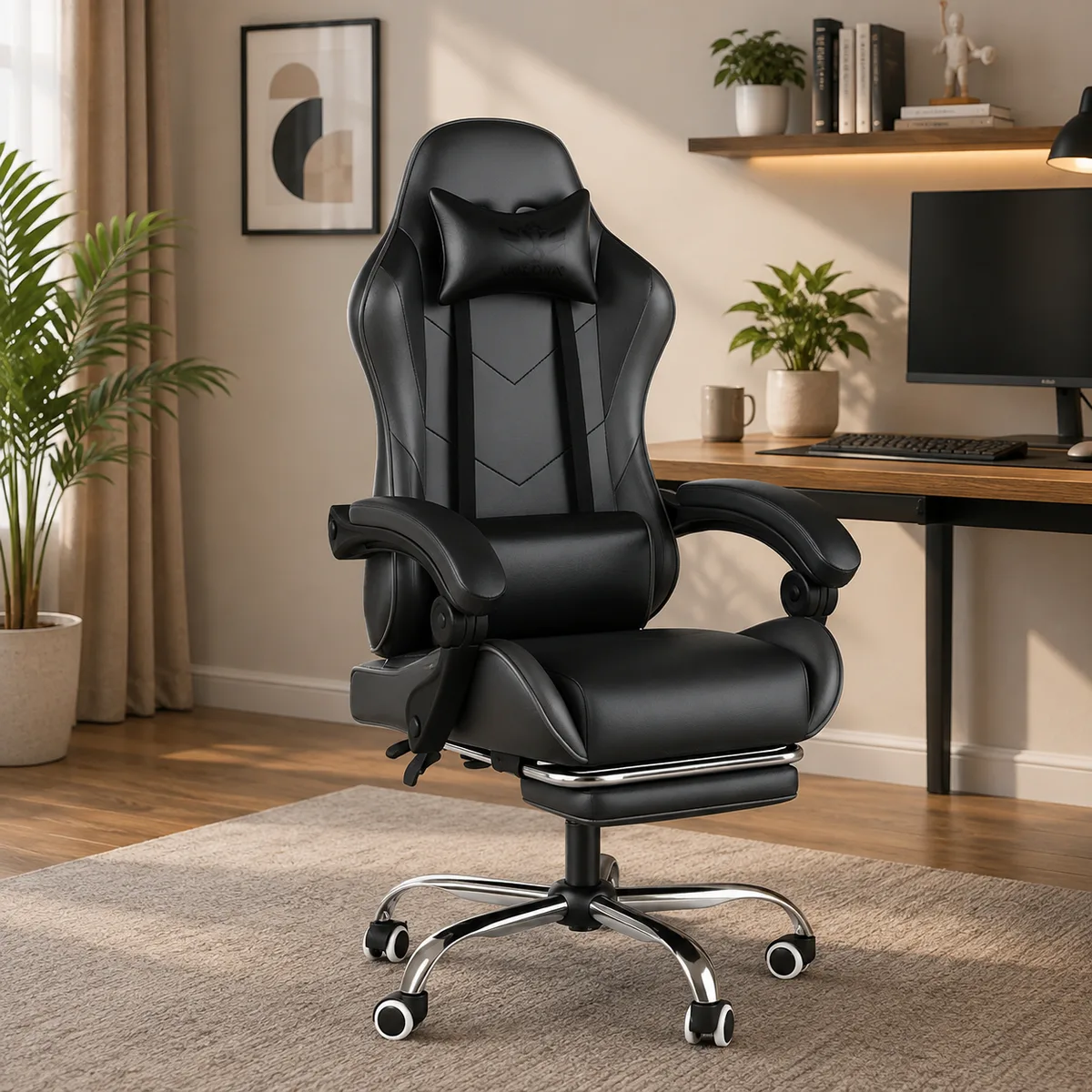 Reclining Gaming Chair with Footrest, photo 1 of 3