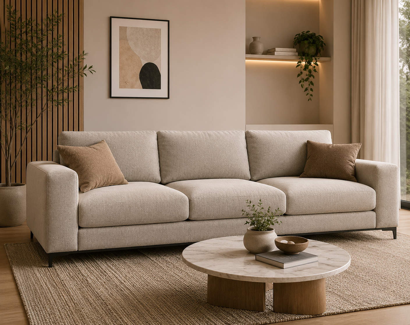 3-Seater Fabric Sofa